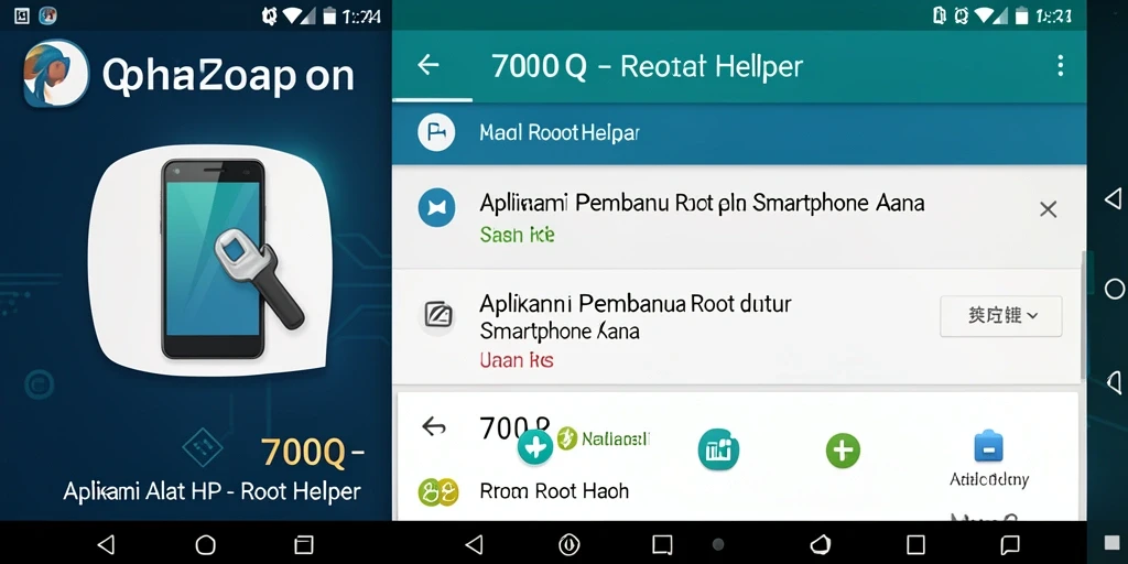 Tampilan antarmuka aplikasi 700Q untuk pengelolaan root.