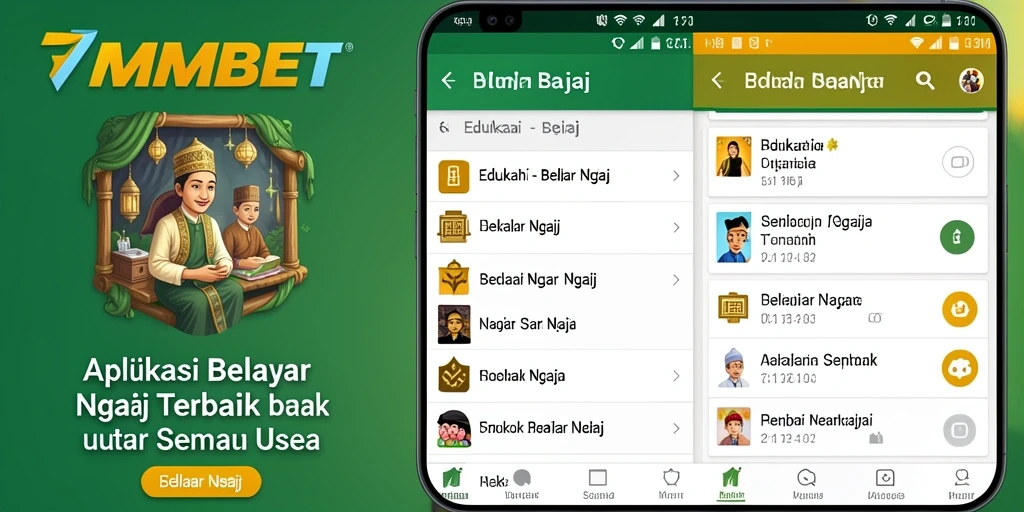 Tampilan aplikasi 7MMBET dengan fitur belajar ngaji yang interaktif.