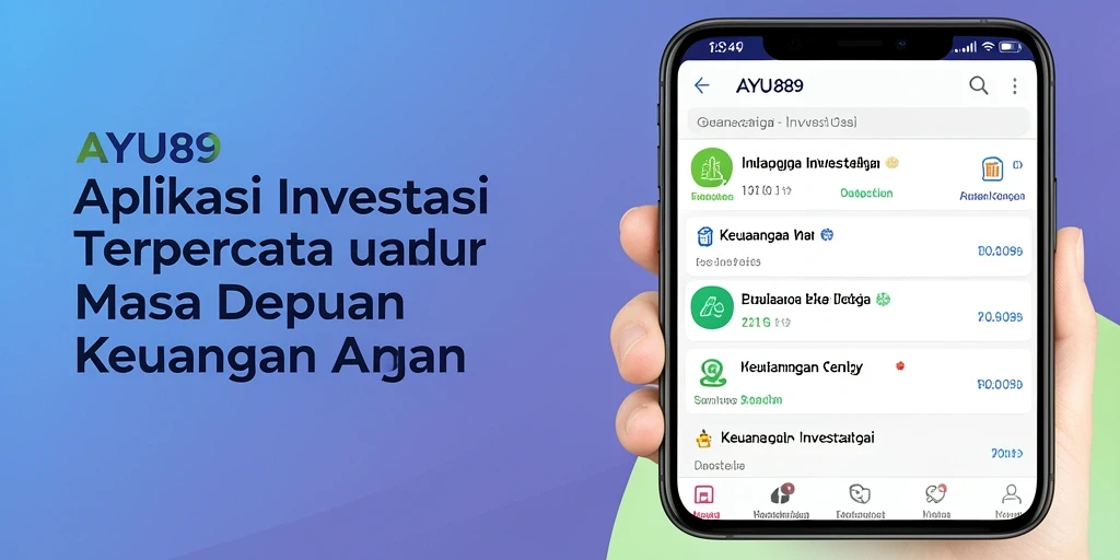 Antarmuka AYU89 menampilkan fitur investasi yang sederhana dan informatif.