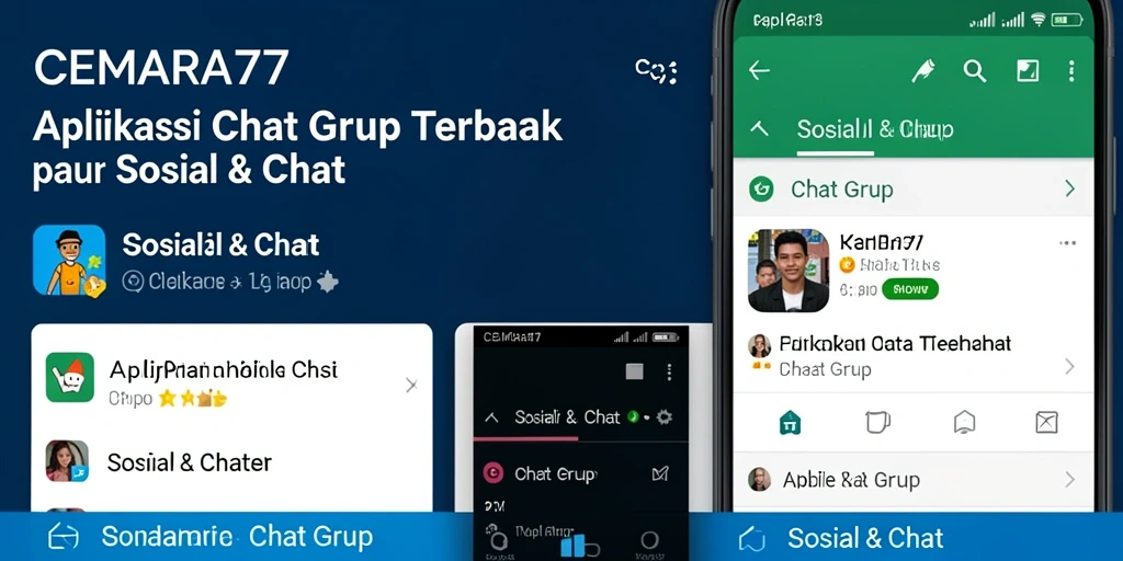 Antarmuka aplikasi CEMARA77 yang menarik untuk chatting grup