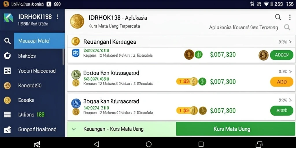 Antarmuka intuitif aplikasi Kurs Mata Uang IDRHOKI138.