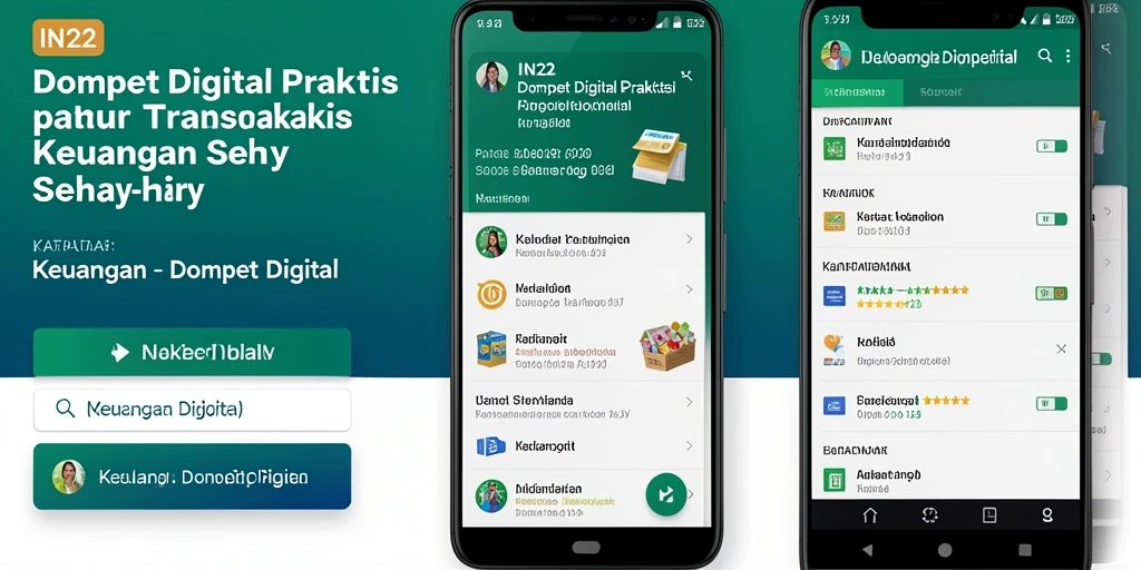 Antarmuka IN22 yang modern dan mudah digunakan untuk Dompet Digital.
