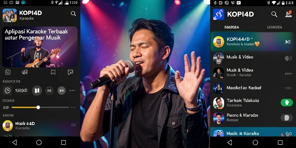 Tampilan antarmuka KOPI4D saat bernyanyi karaoke.