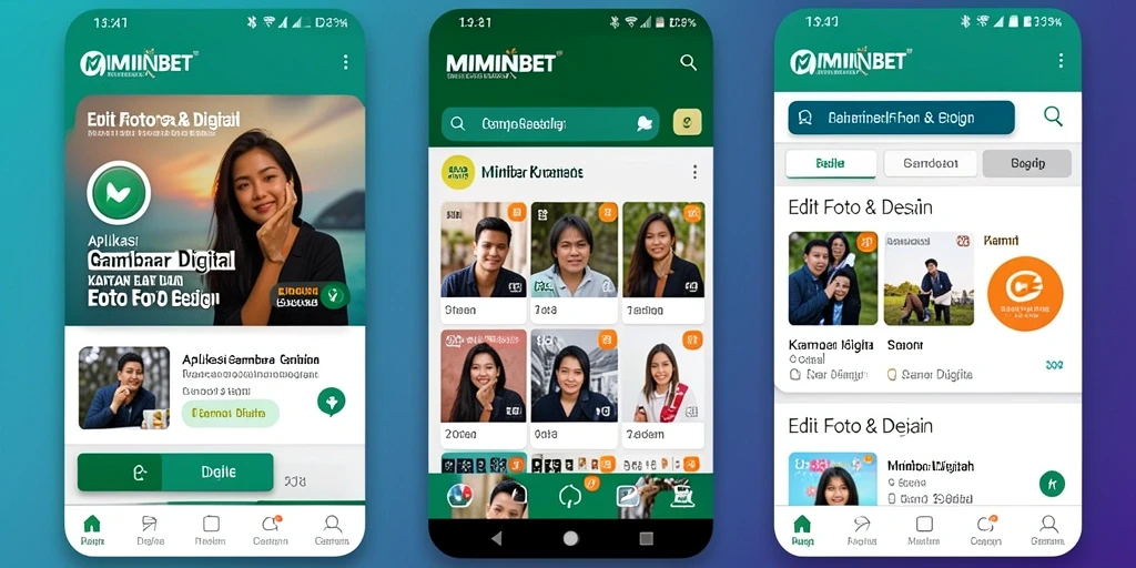 Tampilan antarmuka utama aplikasi MIMINBET yang menarik dan intuitif.