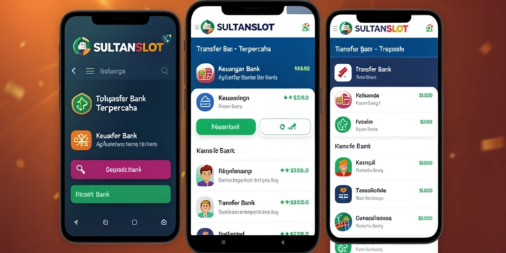 Tampilan antarmuka SULTANSLOT untuk transaksi Transfer Bank yang mudah.