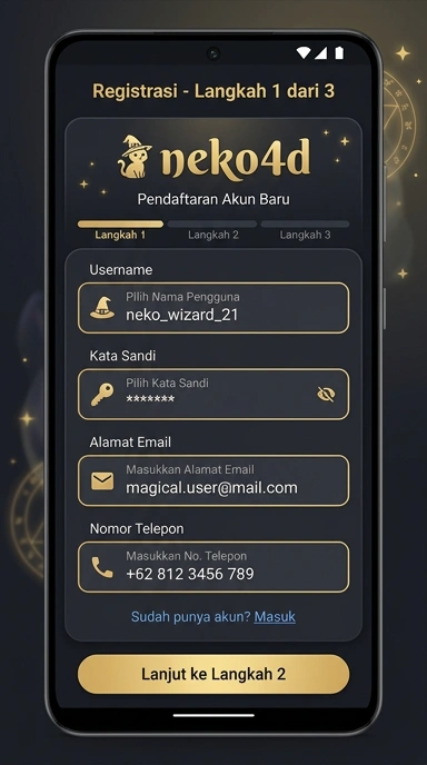 Daftar Akun Baru Neko4d untuk Pengguna Android